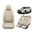 thumbnail image 1 of Car Seat Covers Full Set Fit for Toyota RAV4 2019-2025, Premium Faux Leather Car Seat Protector,Breathable Anti-Slip Full Wrapping Edge Seat Covers(Beige,Full Set), 1 of 8
