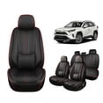 thumbnail image 1 of Car Seat Covers Full Set Fit for Toyota RAV4 2019-2025, Premium Faux Leather Car Seat Protector,Breathable Anti-Slip Full Wrapping Edge Seat Covers(BlackRed,Full Set), 1 of 6