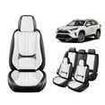 thumbnail image 1 of Car Seat Covers Full Set Fit for Toyota RAV4 2019-2025, Premium Faux Leather Car Seat Protector,Breathable Anti-Slip Full Wrapping Edge Seat Covers(BlackWhite,Full Set), 1 of 8