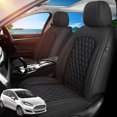 thumbnail image 1 of Car Seat Covers Full Set Fit for Ford Fiesta 2011-2019, Premium Faux Leather Waterproof Breathable Anti‑Slip Seat Protectors,Black, 1 of 7