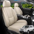 thumbnail image 1 of Car Seat Covers Full Set Fit for Honda Pilot 2003-2026, Faux Leather Waterproof Breathable Anti‑Slip Seat Protectors with Lumbar Support, Beige, 1 of 7