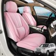 thumbnail image 1 of Car Seat Covers Full Set Fit for Honda Pilot 2003-2026, Faux Leather Waterproof Breathable Anti‑Slip Seat Protectors with Lumbar Support, Pink, 1 of 7