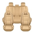 thumbnail image 1 of Car Seat Covers Full Set Fit for Honda Pilot 2005-2016 Waterproof Faux Leather Car Seat Cushions Automotive 5 Seat Covers Set（Beige）, 1 of 5