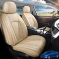 thumbnail image 1 of Car Seat Covers Full Set Fit for Hyundai IONIQ 2017-2022, Premium Faux Leather Waterproof Breathable Anti‑Slip Seat Protectors, Beige, 1 of 7
