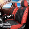 thumbnail image 1 of Car Seat Covers Full Set Fit for Hyundai Santa Fe 2001-2026, Premium Faux Leather Waterproof Breathable Anti‑Slip Seat Protectors, Black&Red, 1 of 7