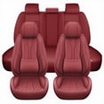 thumbnail image 1 of Car Seat Covers Full Set Fit for Nissan Rogue 2010-2025 Waterproof Faux Leather Car Seat Cushions Automotive 5 Seat Covers Set（Red）, 1 of 6