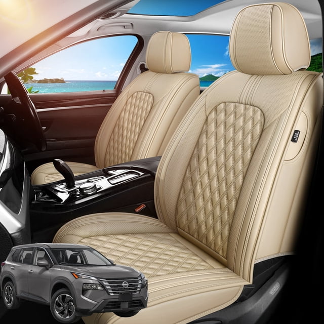 Car Seat Covers Full Set Fit for Nissan Rogue 2010-2026, Premium Faux ...