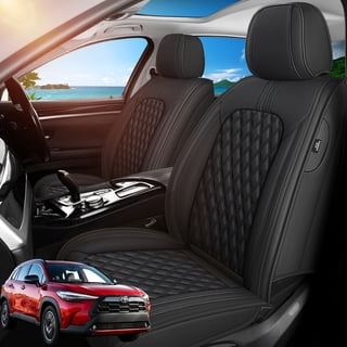 Car Seat Covers Full Set Fit for Toyota Corolla Cross 2021-2026, Premium Faux Leather Waterproof Breathable Anti‑Slip Seat Protectors,Black