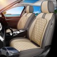 thumbnail image 1 of Car Seat Covers Full Set Fit for Toyota Prius 2001-2026, Premium Faux Leather Waterproof Breathable Anti‑Slip Seat Protectors, Gray&Beige, 1 of 7