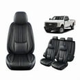 thumbnail image 1 of Car Seat Covers Full Set For Ford F150/F250/F350/F450 2009-2024, Waterproof Nappa Leather Auto Seat Protectors with Lumbar Support, Luxury Automotive Interior Accessories BlackBlue, 1 of 8