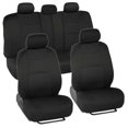 thumbnail image 1 of Car Seat Covers Full Set Front Rear Bench Cushion Pad Protector, Fit Most Cars, Trucks, Suvs, Vans, Black, 1 of 12