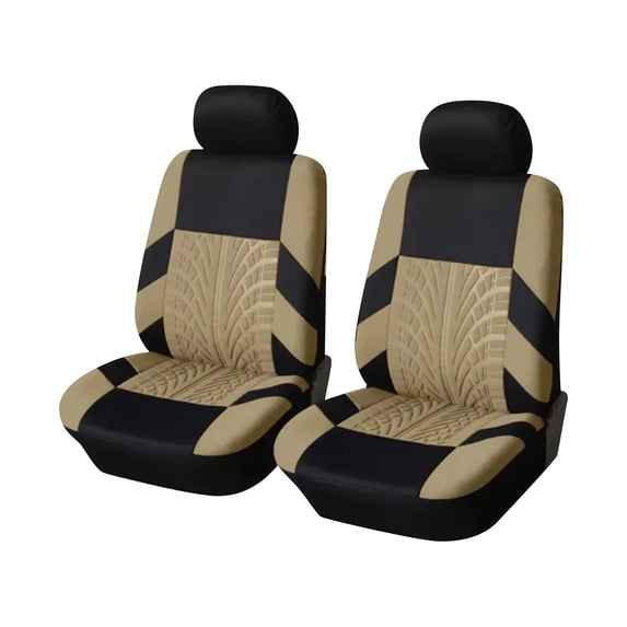 Car Seat Covers Full Set Front Split Rear Bench For Car Universal Cloth SUV Sedan Van Automotive Interior Covers Beige