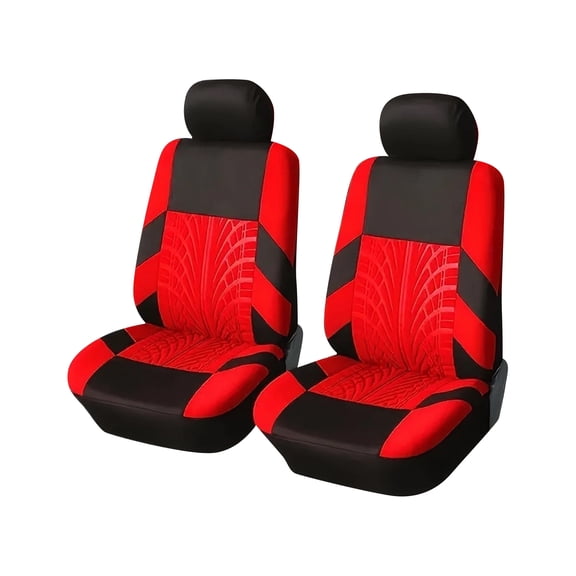 Car Seat Covers Full Set, Front & Split Rear Bench for Car, Universal Cloth SUV, Sedan, Van, Automotive Interior Covers, Airbag Compatible,Red