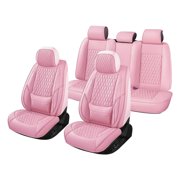 Premium Faux Leather 5-Seater Full Car Seat Covers - Breathable Waterproof Full-Coverage Protectors, Fit Most Sedans, SUVs, Hatchbacks & Crossovers