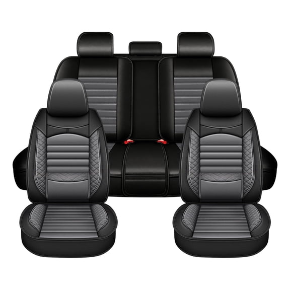 Car Seat Covers Full Set for Infiniti Q70 2014-2019 Waterproof Leather Seat Covers Cushion Lumbar Support Comfort Automotive Interior Grey,Full Set(2 Row 5 Seats)