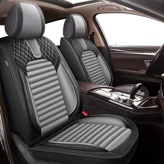 Car Seat Covers Full Set for Infiniti Q70 2014-2019 Waterproof Leather Seat Covers Cushion Lumbar Support Comfort Automotive Interior Grey,Full Set(2 Row 5 Seats)