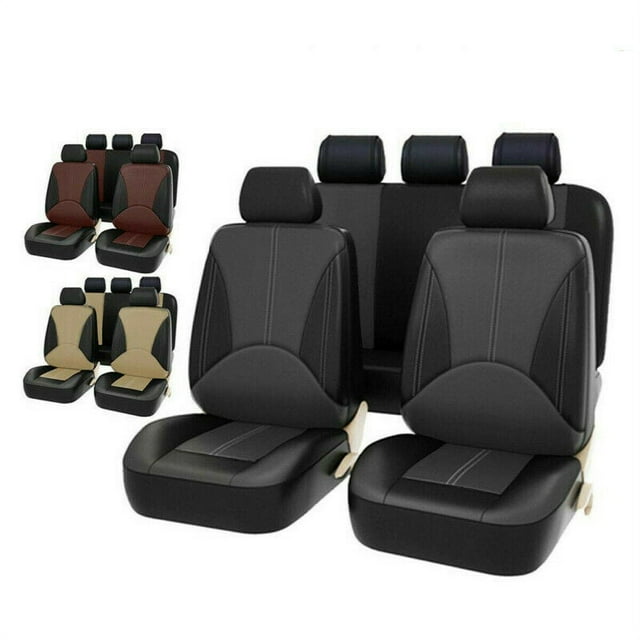 Car Seat Covers Full Set Leather Front Rear Seat Cover Set Universal
