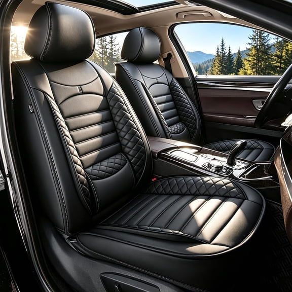 Car Seat Covers Full Set for Lexus RZ 300e/400e 2023-2025,Waterproof Premium Leather Seat Protector with Lumbar Support,Pet Friendly Auto Cushions Airbag Compatible Black,Full Set(2 Row 5 Seats)