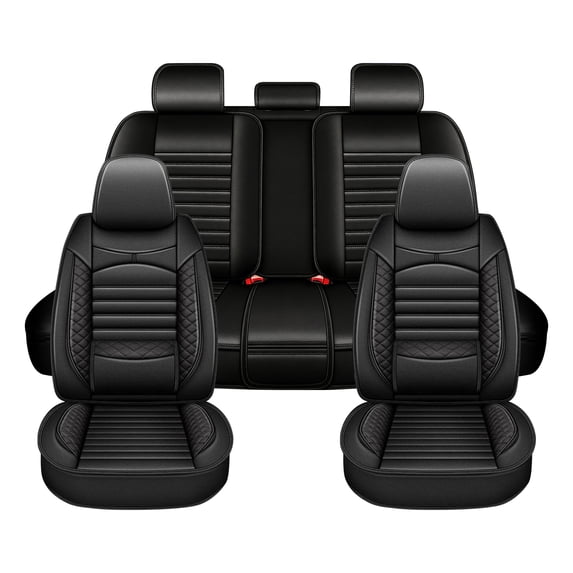 Car Seat Covers Full Set for Lexus RZ 300e/400e 2023-2025,Waterproof Premium Leather Seat Protector with Lumbar Support,Pet Friendly Auto Cushions Airbag Compatible Black,Full Set(2 Row 5 Seats)