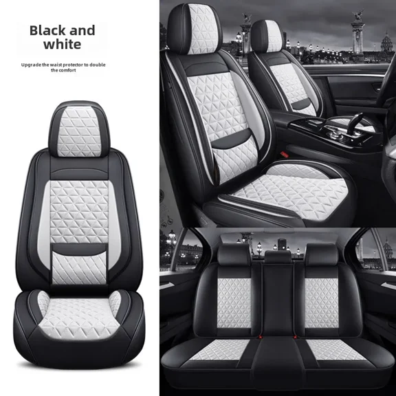 Car Seat Covers Full Set,Premium Faux Leather Seat Covers for Cars SUV,Super Breathable,Storage Bags,Full Wrapping Edge,Universal Seat Covers Fit for Most Sedans