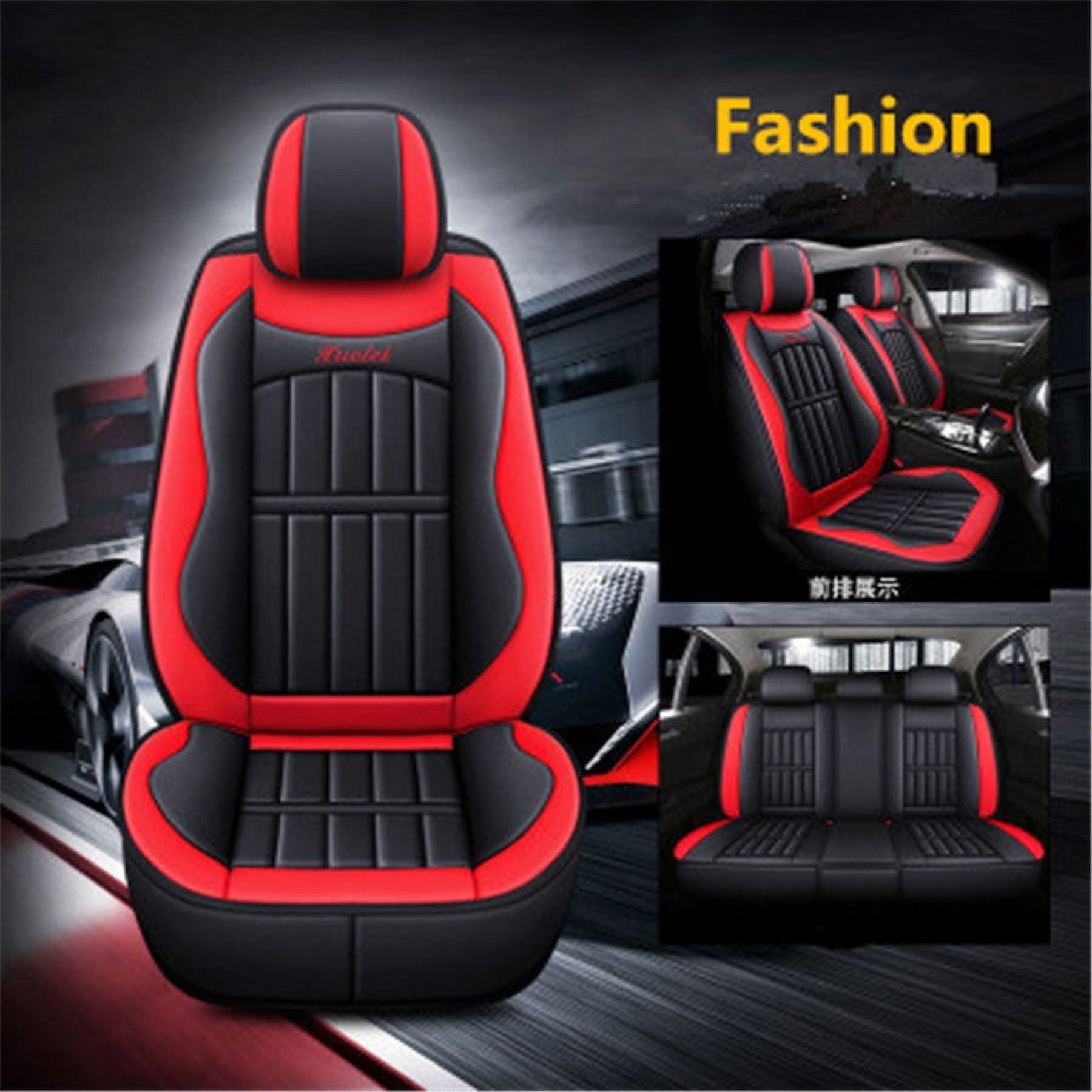 Car Seat Covers Full Set Red Black PU Leather Pakistan Ubuy