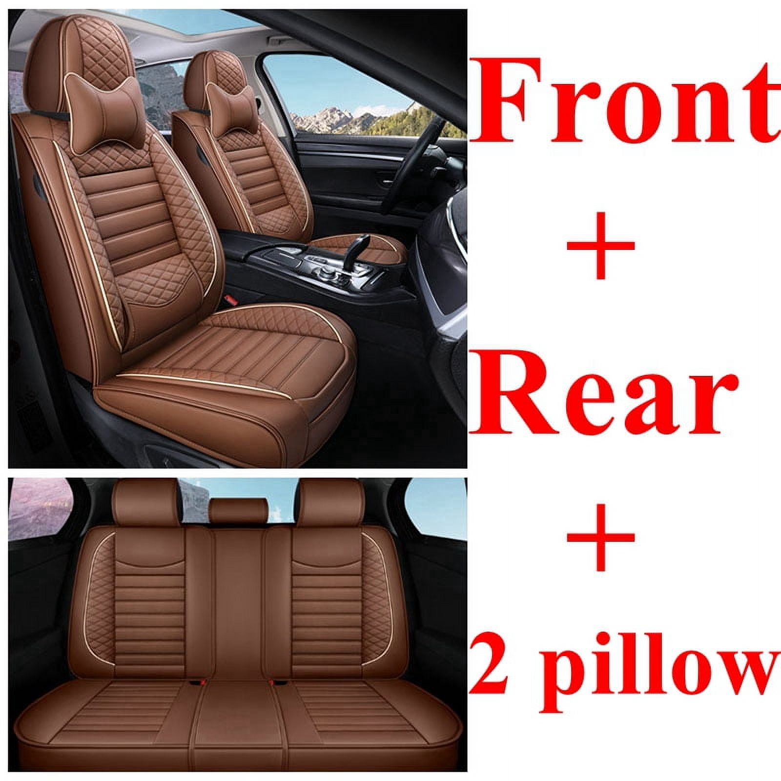 Car Seat Covers Full Set, Universal Faux Leather Seat Cover for Cars, 5