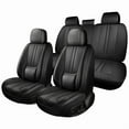 thumbnail image 1 of Car Seat Covers Full Set for Nissan Titan 2003-2025,Breathable Nappa Leather Luxury Automotive Interior Accessories with Lumbar Support Black, 1 of 5