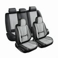 thumbnail image 1 of Car Seat Covers Full Set for Toyota Tundra 2008-2025,Breathable Nappa Leather Luxury Automotive Interior Accessories with Lumbar Support Blackgray, 1 of 5