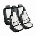 thumbnail image 1 of Car Seat Covers Full Set for Toyota Tundra 2008-2025,Breathable Nappa Leather Luxury Automotive Interior Accessories with Lumbar Support Blackwhite, 1 of 5