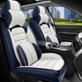 thumbnail image 1 of Car Seat Covers for Honda 96% Models Durable Leather Seat Cover Waterproof Anti-Slip Seat Covers All Weather Car Seat Automotive Seat Protector(2 Seats,White&Blue-Deluxe), 1 of 6