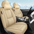 thumbnail image 1 of Car Seat Covers for Honda 97% Car Models,2-Seats Luxury Waterproof Leather Seat Covers,Car Interior Accessories with Airbag,Anti-Slip Auto Seat Cover Set(Beige), 1 of 6