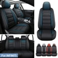 thumbnail image 1 of Car Seat Covers for INFINITI Q50 5 Seats, Premium PU Leather Auto Seat Cushions Protector, Front Rear Full Set for M37X/ M45/ M56/ M56X/ Q45 Black+Blue, 1 of 14