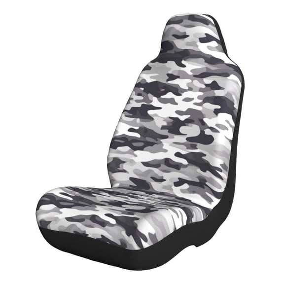 Car Seat Covers Are Protected From Dust And Spillage And Elastic Straps Are Easy To Install For Easy Car Suv Truck Delivery Vector Camouflage Pattern Gray_4 2 Pcs