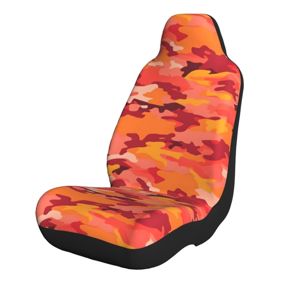 Car Seat Covers Are Protected From Dust And Spillage And Elastic Straps Are Easy To Install For Easy Car Suv Truck Delivery Vector Camouflage Pattern Orange Red_1 1