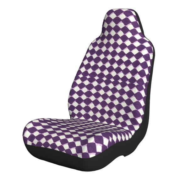 Car Seat Covers Are Protected From Dust And Spillage And Elastic Straps Are Easy To Install For Easy Car Suv Truck Delivery Violet Retro Houndstooth_2 1