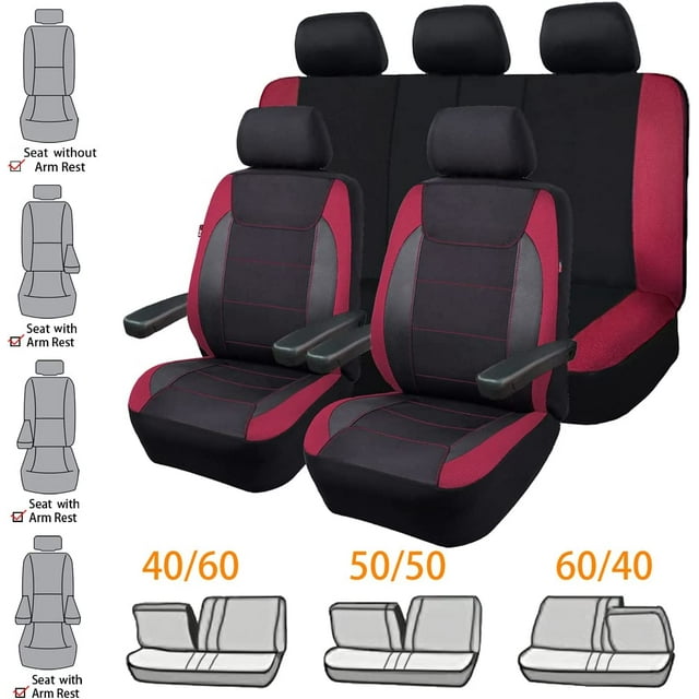 Car Seat Covers Quality Carbon Fiber Air Mesh Fabric Sport Low High
