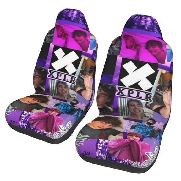 Car Seat Covers Set Of 2 Sam And Colby Front Seat Accessories Protector Cover Cushion Auto Car Decor Stretch Elastic Universal Fit For Most Vehicle Car Suv Truck