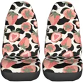thumbnail image 1 of Car Seat Covers Set 2Pcs Strawberries and Cow Spots Universal Front Car Seats Vehicle Enterior Protector Suitable Fits Most Car, 1 of 4