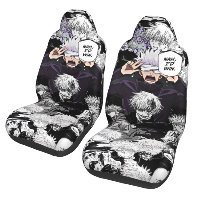 Car Seat Covers Set of 2, Jujutsu Kaisen Gojo Satoru Seat Protector Cover Universal Front Vehicle For Truck Van SUV
