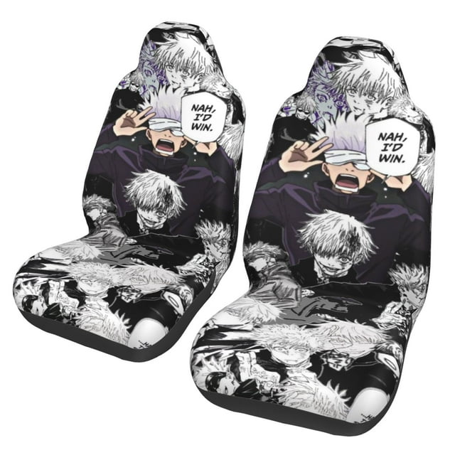 Car Seat Covers Set of 2, Jujutsu Kaisen Gojo Satoru Seat Protector Cover Universal Front Vehicle For Truck Van SUV