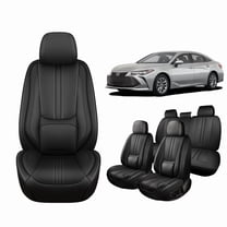Car Seat Covers For Toyota Avalon 2001-2022, Breathable Waterproof Faux Leather Auto Seat Protectors with Lumbar Support, Luxury Automotive Interior Accessories Black