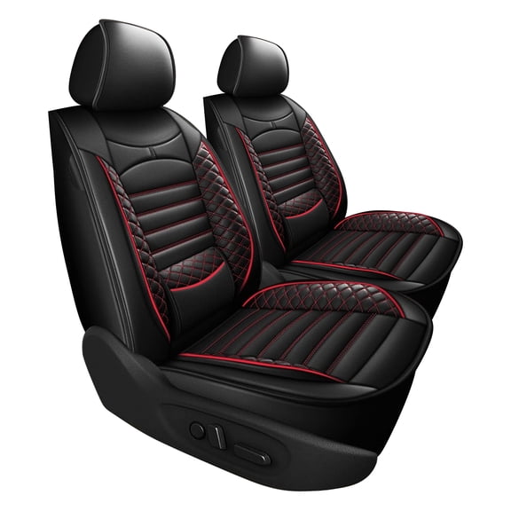 Car Seat Covers for Dodge Challenger 2008-2025 Waterproof Car Seat Covers Cushion Protector with Lumbar Support Red,Front Set(2 Seats)