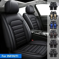 Car Seat Covers for INFINITI Q50, Premium 5 Seats Full Set PU Leather Automotive Cushion Protector for M35/ M37/ M45/ M56/ Q45/ G20 Black