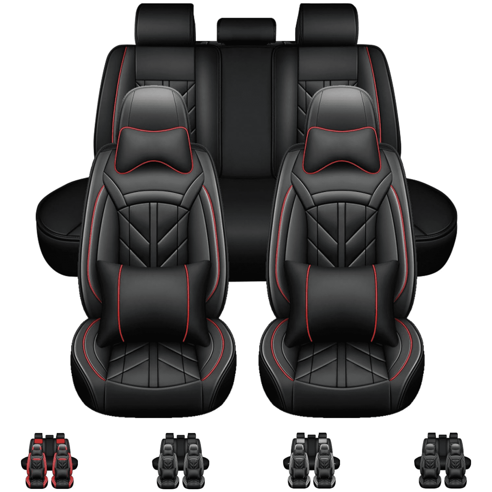 Car Seat Covers for Kia Soul Leatherette Front Back Seat Cushion Protector 5 Seat Full Set for Forte K5 Sportage Optima Amanti Rio Black Gray Walmart