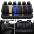 thumbnail image 2 of Black Leather Full Set Car Seat Covers – For Lexus, 5-Seats, Front & Rear, Water-Resistant 2 of 5