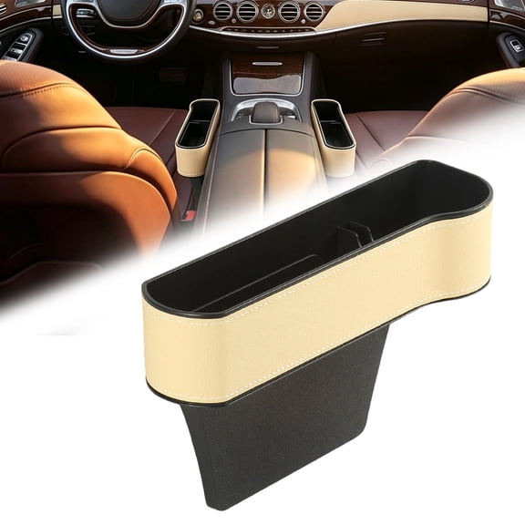 Car Seat Crevice Storage Box | Leather Center Console Storage Box | For Smartphones And Sunglasses (Passenger Side)