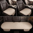 thumbnail image 1 of Car Seat Cushion Car Seat Protector Set of 3 - Universal Front and Rear Seat Covers for Cars SUVs Trucks - Non-Slip Breathable Cotton Linen with Storage Pouch, 1 of 6
