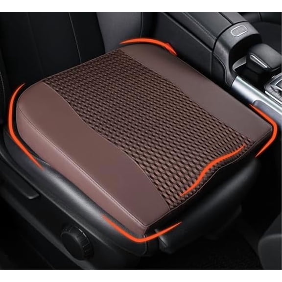 Car Seat Cushion, Comfort Memory Foam Car Cushions for Driving - Sciatica & Lower Back Pain Relief, Driver Seat Pillow for Auto, Office Chair, Wheelchair - 4D Mesh Brown
