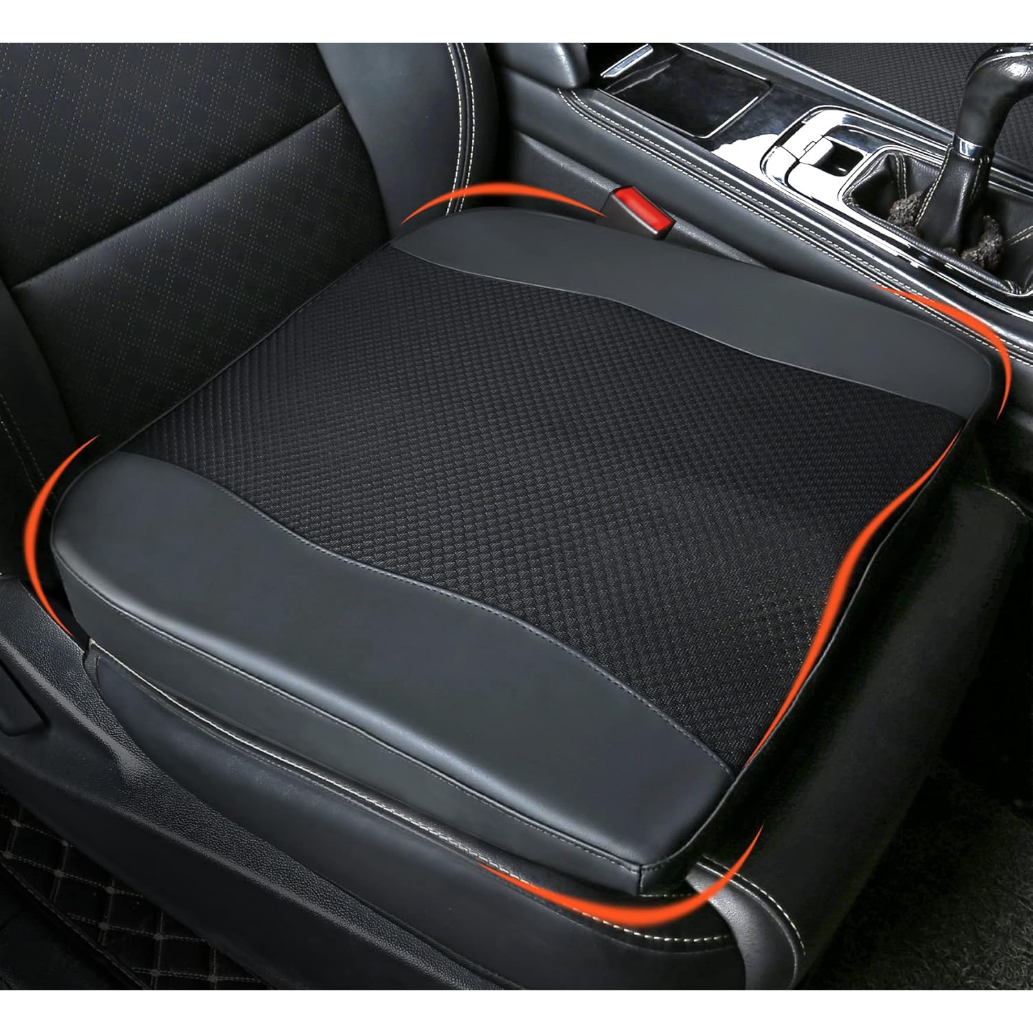 DBS Car Seat Cushion With Lumbar Support - Extra Large Self-Supporting Pad For Drivers - Relieves Back Pain On Long Rides