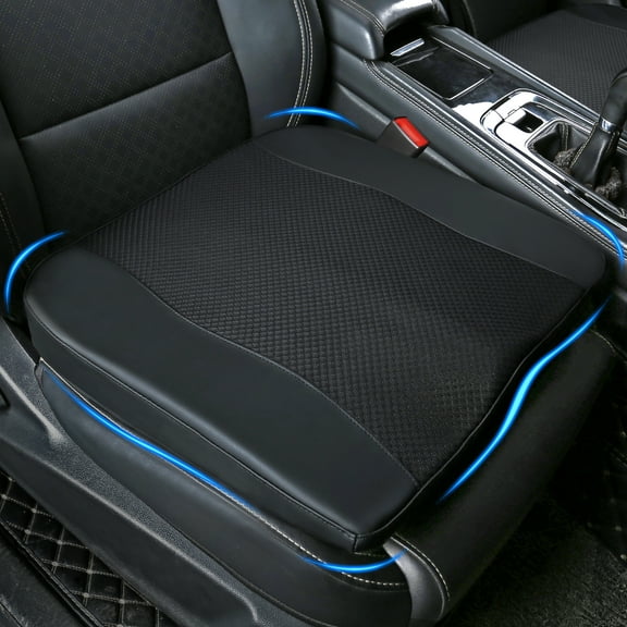 Memory Foam Car Seat Cushion - Sciatica & Lower Back Pain Relief for Car, Office, Black